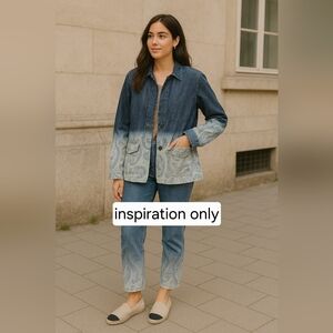 Chico's Platinum Denim Women's Blazer Shades of Blue Size 2